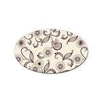 Retro Floral Texture, Light Brown Retro Background Sticker Oval (100 pack)