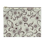 Retro Floral Texture, Light Brown Retro Background Cosmetic Bag (XL)