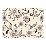Retro Floral Texture, Light Brown Retro Background Two Sides Premium Plush Fleece Blanket (Mini)