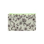 Retro Floral Texture, Light Brown Retro Background Cosmetic Bag (XS)