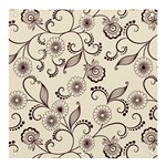 Retro Floral Texture, Light Brown Retro Background Banner and Sign 4  x 4 