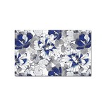 Retro Texture With Blue Flowers, Floral Retro Background, Floral Vintage Texture, White Background W Sticker Rectangular (10 pack)