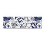 Retro Texture With Blue Flowers, Floral Retro Background, Floral Vintage Texture, White Background W Sticker Bumper (100 pack)
