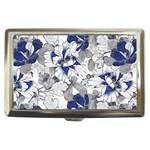 Retro Texture With Blue Flowers, Floral Retro Background, Floral Vintage Texture, White Background W Cigarette Money Case