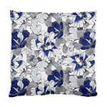 Retro Texture With Blue Flowers, Floral Retro Background, Floral Vintage Texture, White Background W Standard Cushion Case (Two Sides)