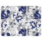 Retro Texture With Blue Flowers, Floral Retro Background, Floral Vintage Texture, White Background W Two Sides Premium Plush Fleece Blanket (Extra Small)