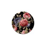 Retro Texture With Flowers, Black Background With Flowers Golf Ball Marker (10 pack)