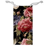 Retro Texture With Flowers, Black Background With Flowers Jewelry Bag