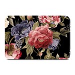 Retro Texture With Flowers, Black Background With Flowers Plate Mats