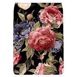 Retro Texture With Flowers, Black Background With Flowers Removable Flap Cover (L)