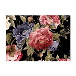 Retro Texture With Flowers, Black Background With Flowers Crystal Sticker (A4)