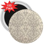 Retro Texture With Ornaments, Vintage Beige Background 3  Magnets (100 pack)