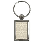 Retro Texture With Ornaments, Vintage Beige Background Key Chain (Rectangle)