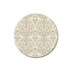 Retro Texture With Ornaments, Vintage Beige Background Magnet 3  (Round)