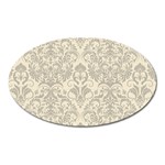 Retro Texture With Ornaments, Vintage Beige Background Oval Magnet