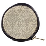 Retro Texture With Ornaments, Vintage Beige Background Mini Makeup Bag