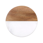 Retro Texture With Ornaments, Vintage Beige Background Classic Marble Wood Coaster (Round) 