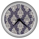 Vintage Texture, Floral Retro Background, Patterns, Wall Clock (Silver)