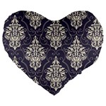 Vintage Texture, Floral Retro Background, Patterns, Large 19  Premium Flano Heart Shape Cushions