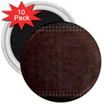 Black Leather Texture Leather Textures, Brown Leather Line 3  Magnets (10 pack) 