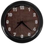 Black Leather Texture Leather Textures, Brown Leather Line Wall Clock (Black)