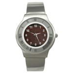 Black Leather Texture Leather Textures, Brown Leather Line Stainless Steel Watch