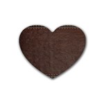 Black Leather Texture Leather Textures, Brown Leather Line Rubber Heart Coaster (4 pack)