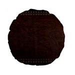 Black Leather Texture Leather Textures, Brown Leather Line Standard 15  Premium Round Cushions