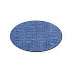 Blue Denim Texture Macro, Blue Denim Background, Jeans Background, Jeans Textures, Fabric Background Sticker (Oval)