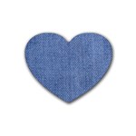 Blue Denim Texture Macro, Blue Denim Background, Jeans Background, Jeans Textures, Fabric Background Rubber Heart Coaster (4 pack)