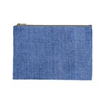 Blue Denim Texture Macro, Blue Denim Background, Jeans Background, Jeans Textures, Fabric Background Cosmetic Bag (Large)