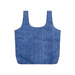 Blue Denim Texture Macro, Blue Denim Background, Jeans Background, Jeans Textures, Fabric Background Full Print Recycle Bag (S)