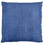 Blue Denim Texture Macro, Blue Denim Background, Jeans Background, Jeans Textures, Fabric Background Large Premium Plush Fleece Cushion Case (One Side)