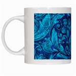 Blue Floral Pattern Texture, Floral Ornaments Texture White Mug