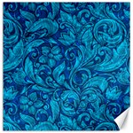 Blue Floral Pattern Texture, Floral Ornaments Texture Canvas 12  x 12 