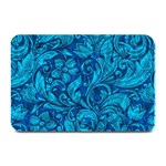 Blue Floral Pattern Texture, Floral Ornaments Texture Plate Mats