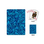 Blue Floral Pattern Texture, Floral Ornaments Texture Playing Cards Single Design (Mini)