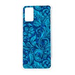 Blue Floral Pattern Texture, Floral Ornaments Texture Samsung Galaxy S20Plus 6.7 Inch TPU UV Case