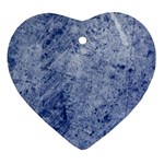 Blue Grunge Texture, Wall Texture, Blue Retro Background Ornament (Heart)