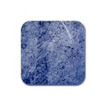 Blue Grunge Texture, Wall Texture, Blue Retro Background Rubber Square Coaster (4 pack)