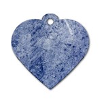 Blue Grunge Texture, Wall Texture, Blue Retro Background Dog Tag Heart (Two Sides)