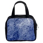 Blue Grunge Texture, Wall Texture, Blue Retro Background Classic Handbag (Two Sides)