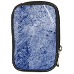 Blue Grunge Texture, Wall Texture, Blue Retro Background Compact Camera Leather Case