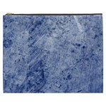 Blue Grunge Texture, Wall Texture, Blue Retro Background Cosmetic Bag (XXXL)