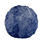 Blue Grunge Texture, Wall Texture, Blue Retro Background Standard 15  Premium Flano Round Cushions