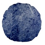 Blue Grunge Texture, Wall Texture, Blue Retro Background Large 18  Premium Flano Round Cushions