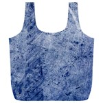Blue Grunge Texture, Wall Texture, Blue Retro Background Full Print Recycle Bag (XXL)