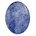 Blue Grunge Texture, Wall Texture, Blue Retro Background Oval Glass Fridge Magnet (4 pack)