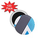 Blue Lines Background, Retro Backgrounds, Blue 1.75  Magnets (100 pack) 