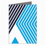 Blue Lines Background, Retro Backgrounds, Blue Greeting Cards (Pkg of 8)